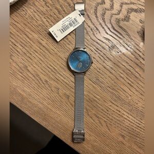 Fossil Blue Dial with Silver Mesh Strap Watch